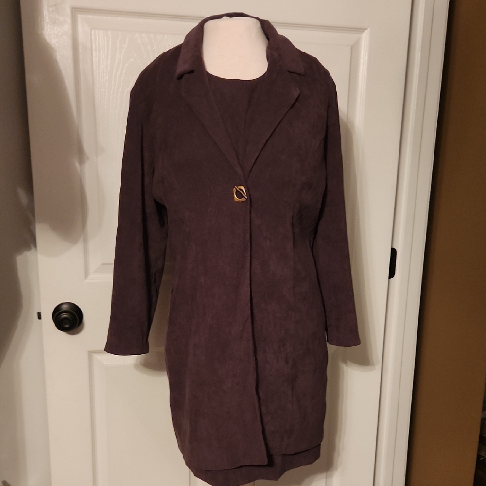 Vintage Northern Traditions Deep Olive Green Midi Dress with Jacket